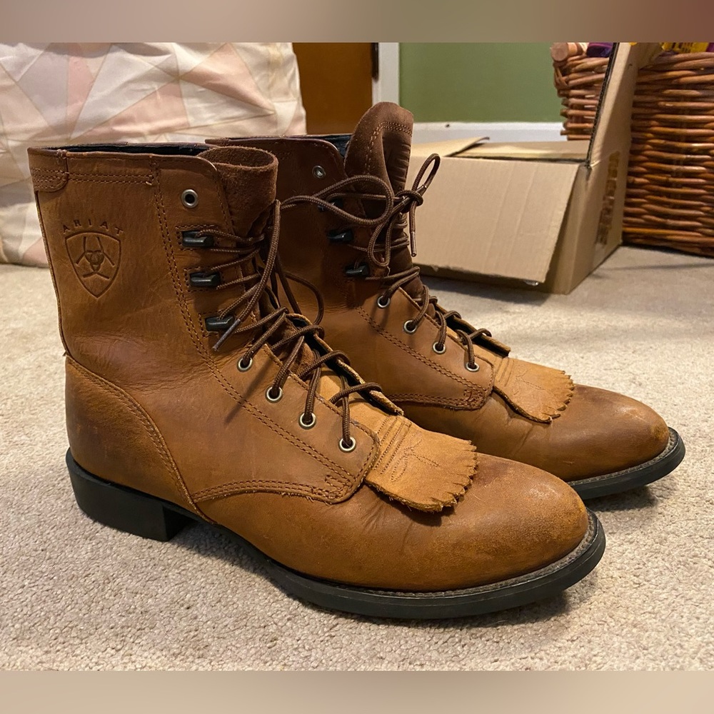 ARIAT 33527 Womens Size 8 Ankle Work Boots Real Leather
